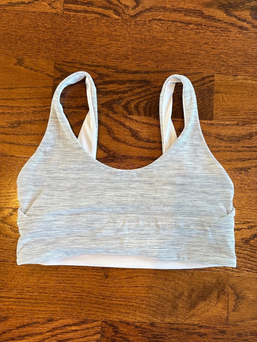 Lululemon Sport Bra Gray & White  White Reversible sz 8